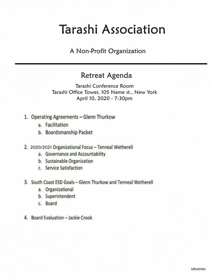 nonprofit board retreat agenda template
