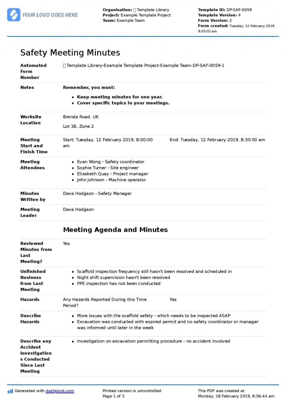 free minuets of meeting  colonarsd7 throughout committee safety committee meeting agenda template excel