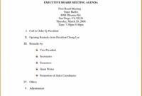 editable board meeting agenda template ~ addictionary first board meeting agenda template pdf