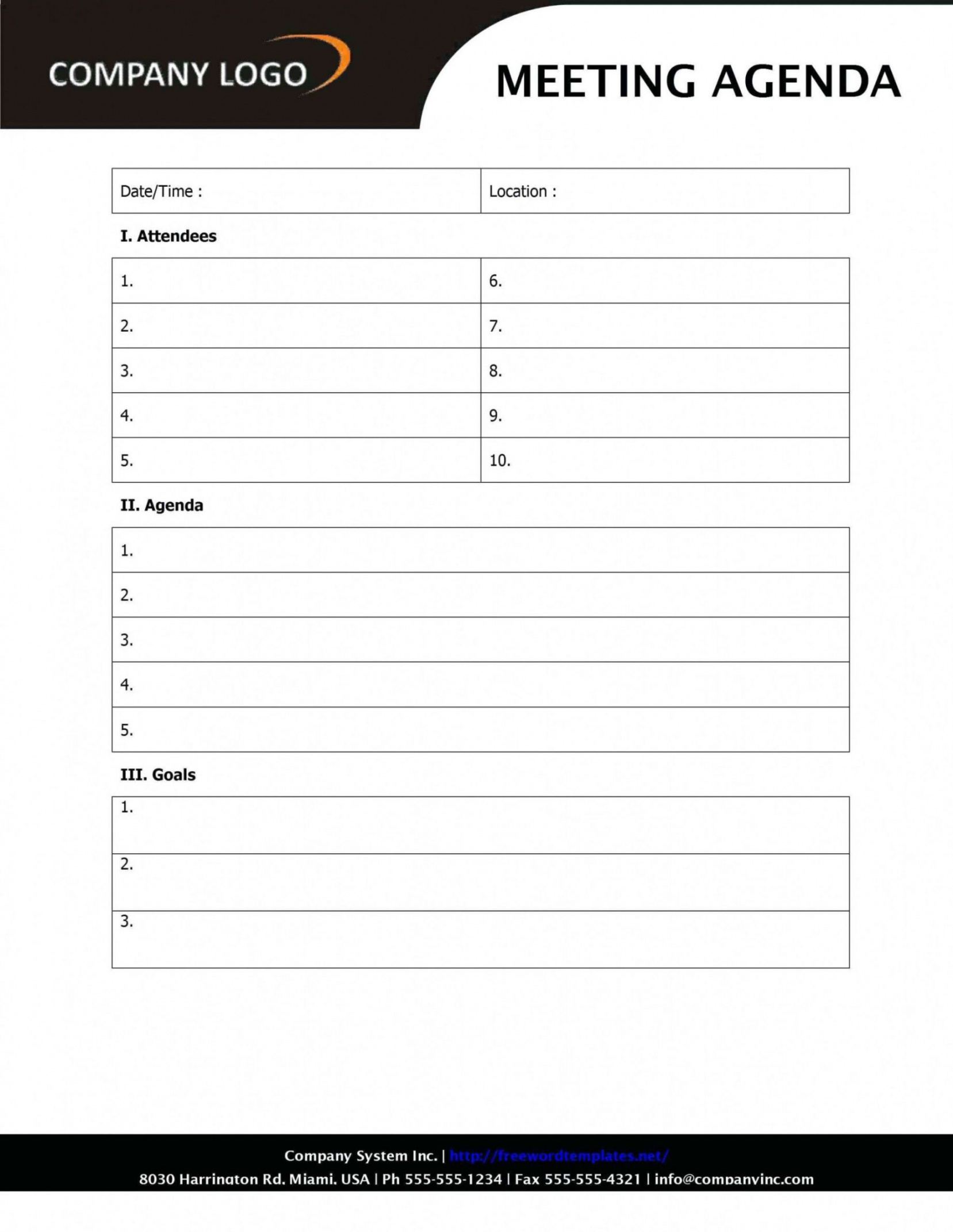 Editable Meeting Agenda Template Word Free Meeting Agenda Template Word 