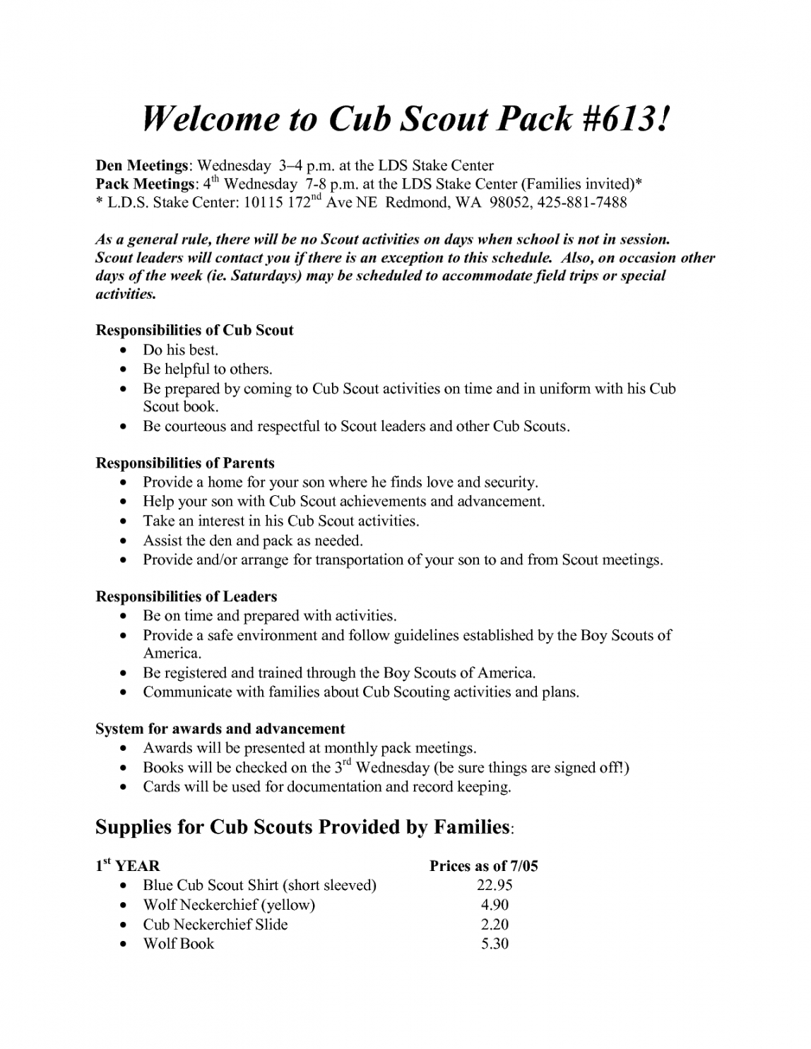 cub scout pack meeting agenda template