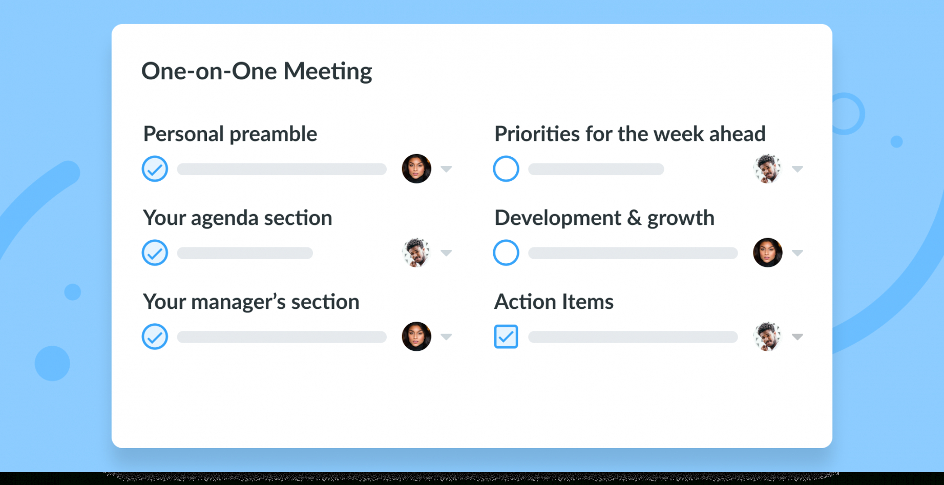 printable 1on1s with your manager the agenda template to boost your weekly one on one meeting agenda template