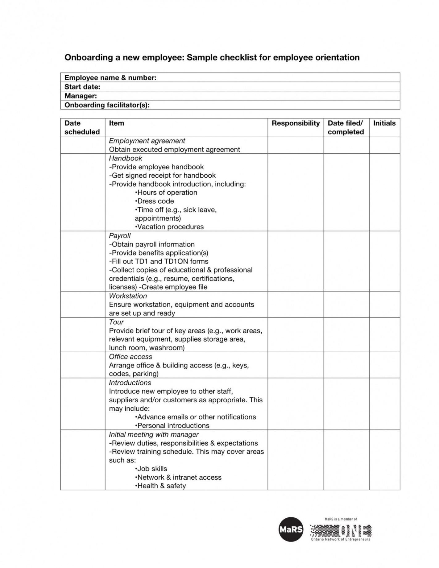 printable sample 12 new employee orientation checklist examples pdf new employee orientation agenda template word