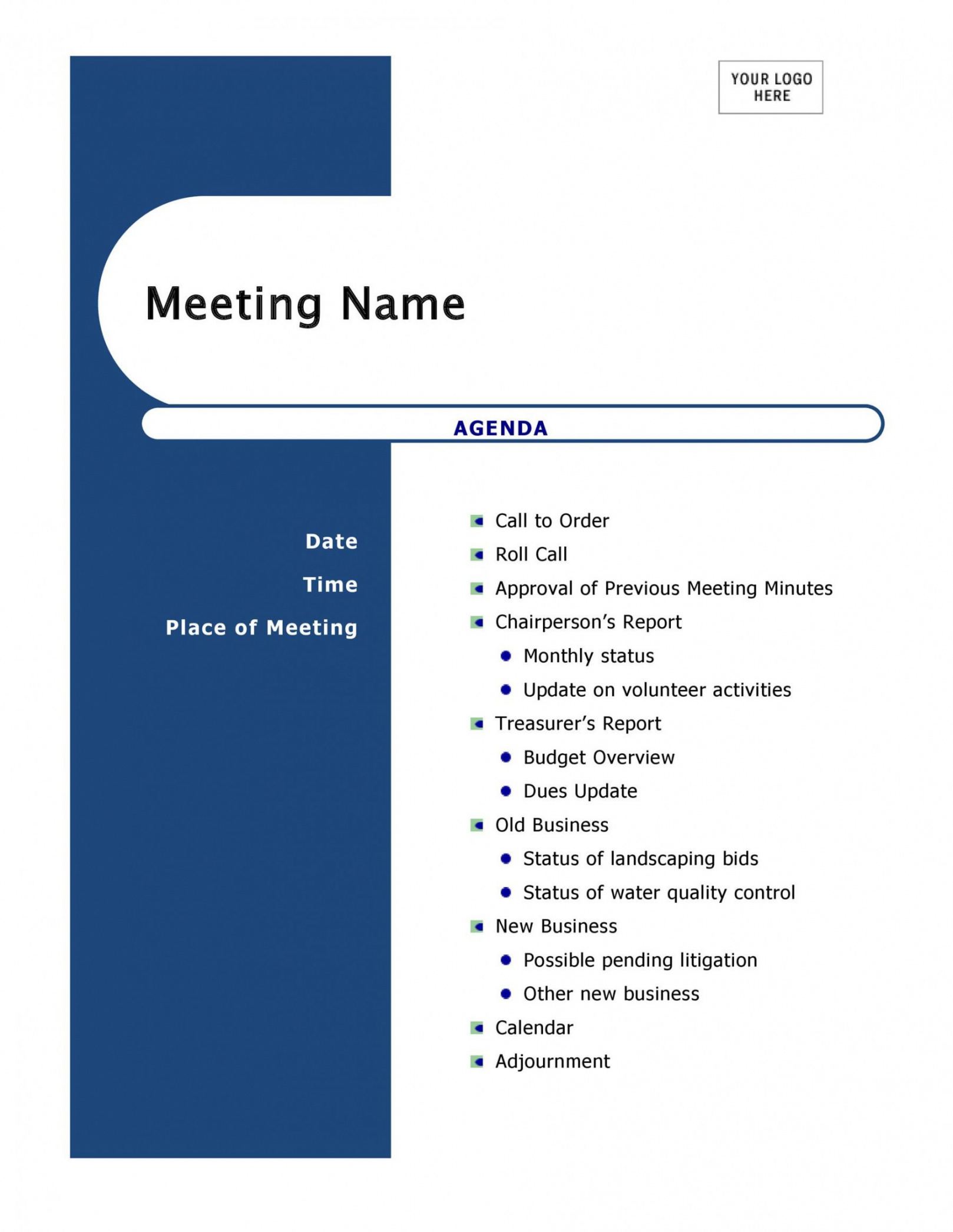 printable sample agenda template for meeting sample agenda template for meetings pdf