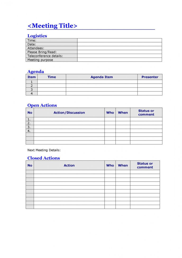 free meeting agenda template microsoft word