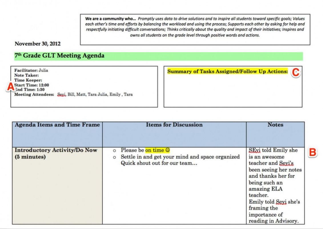 sample grade level meeting agenda template teacher team meeting grade level meeting agenda template excel