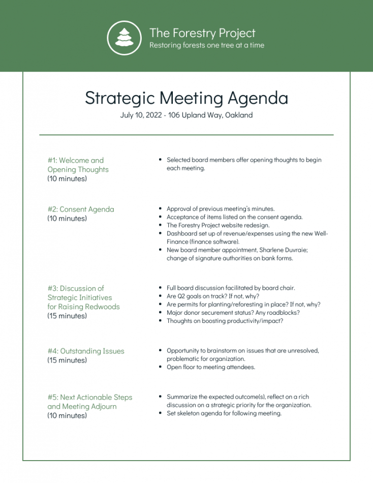 sample nonprofit environmental board meeting agenda template board meeting agenda template non profit pdf