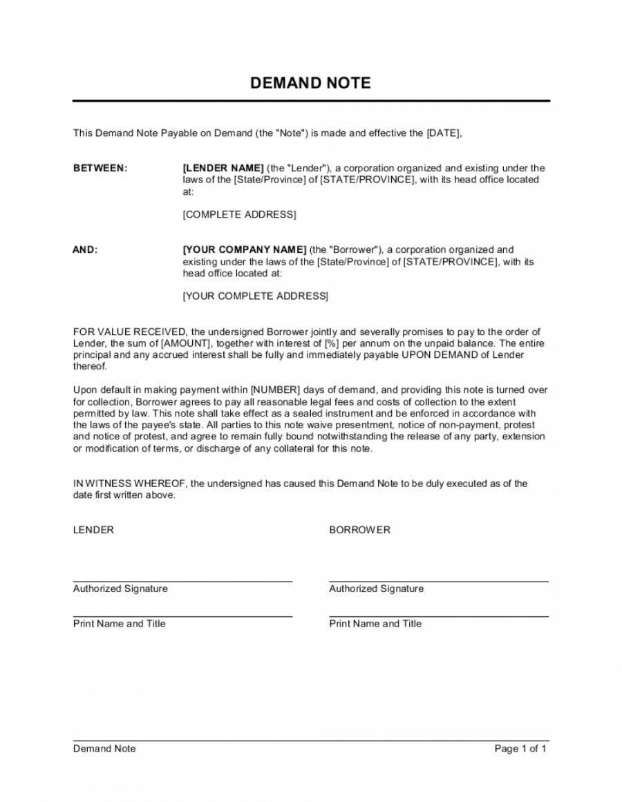 demand note template  by businessinabox™ demand note template word