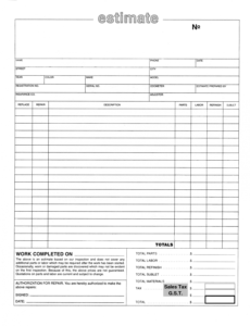 editable auto body estimate template  free download in 2020 with collision estimate template excel