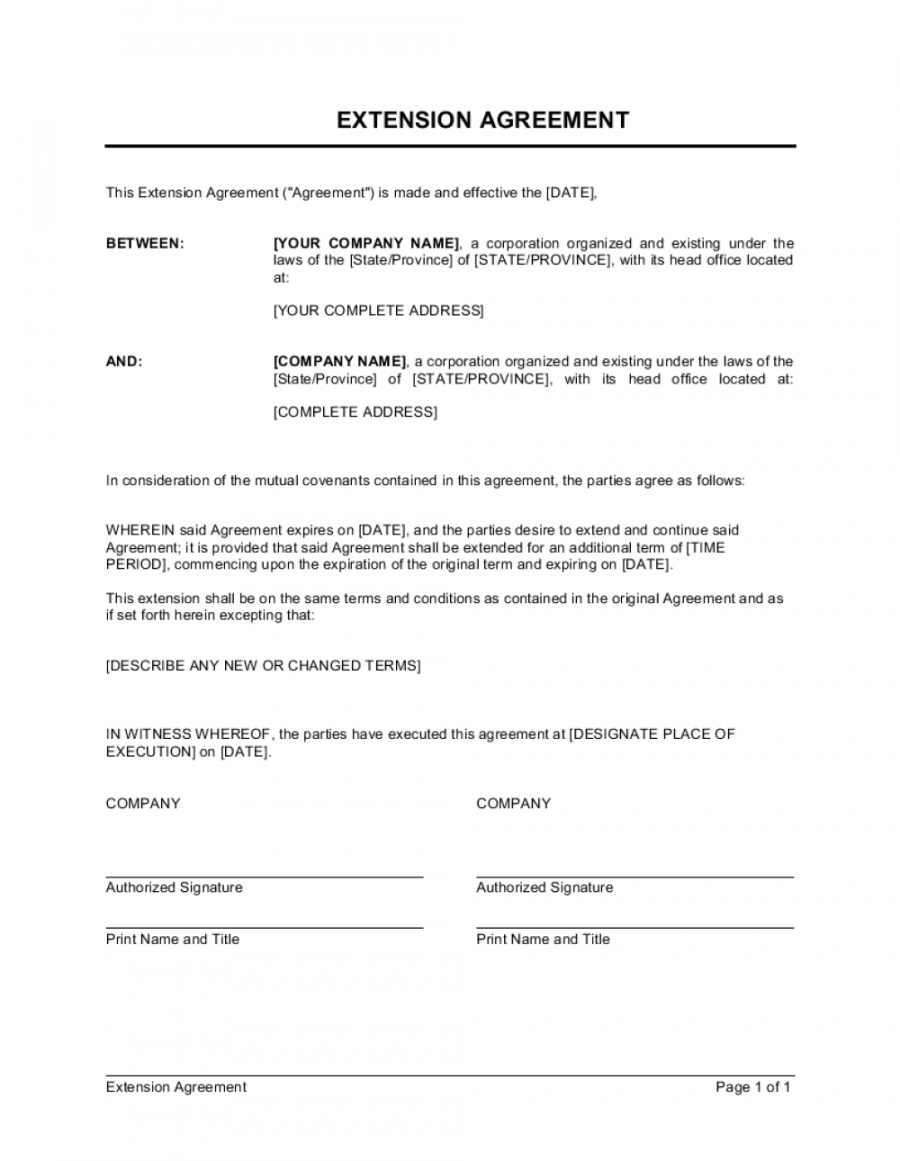 editable extension of agreement template  by businessinabox™ promissory note extension agreement template doc