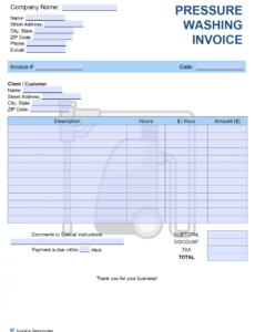editable free pressure washing invoice template  pdf  word  excel pressure washing estimate template excel