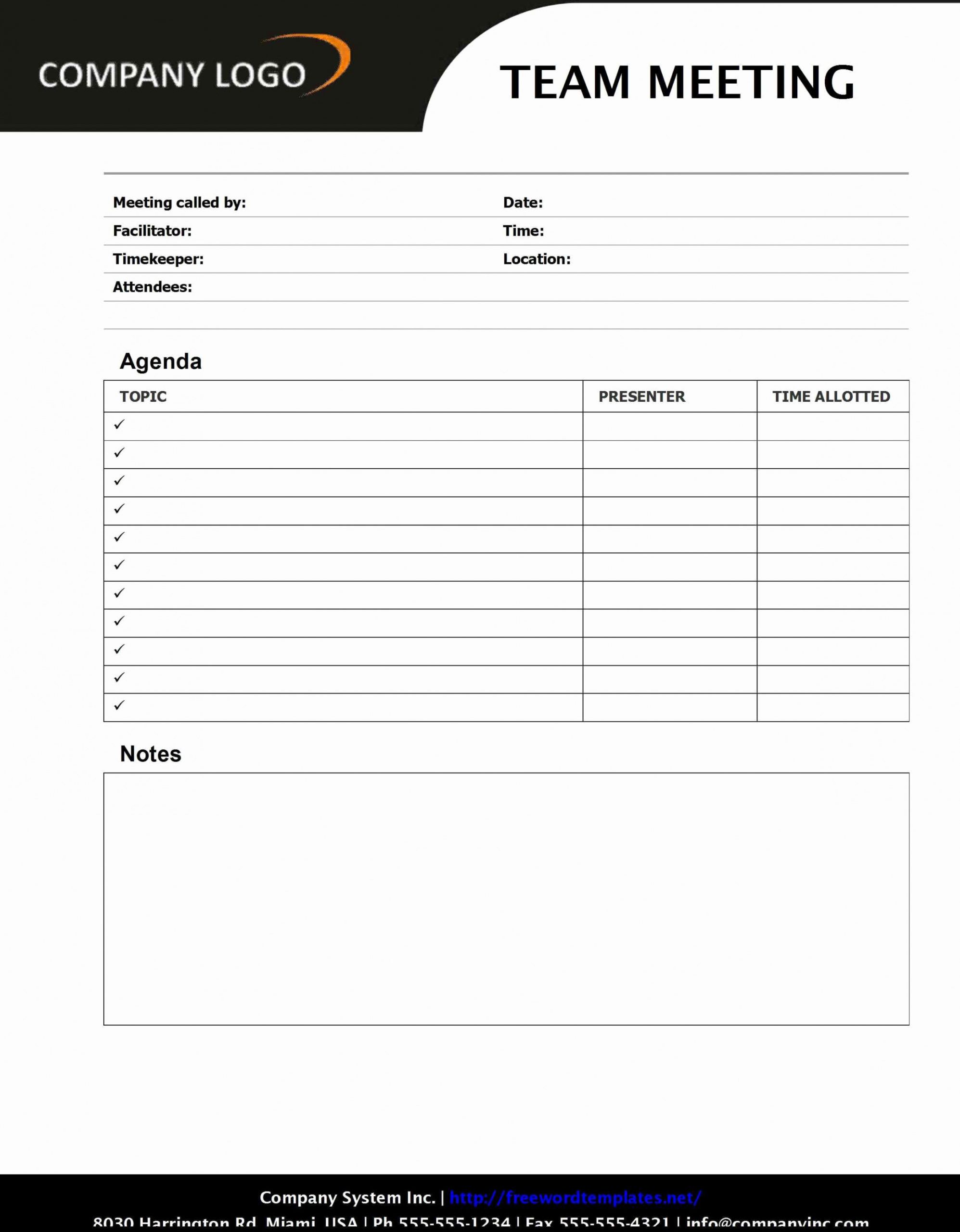 agenda minutes template