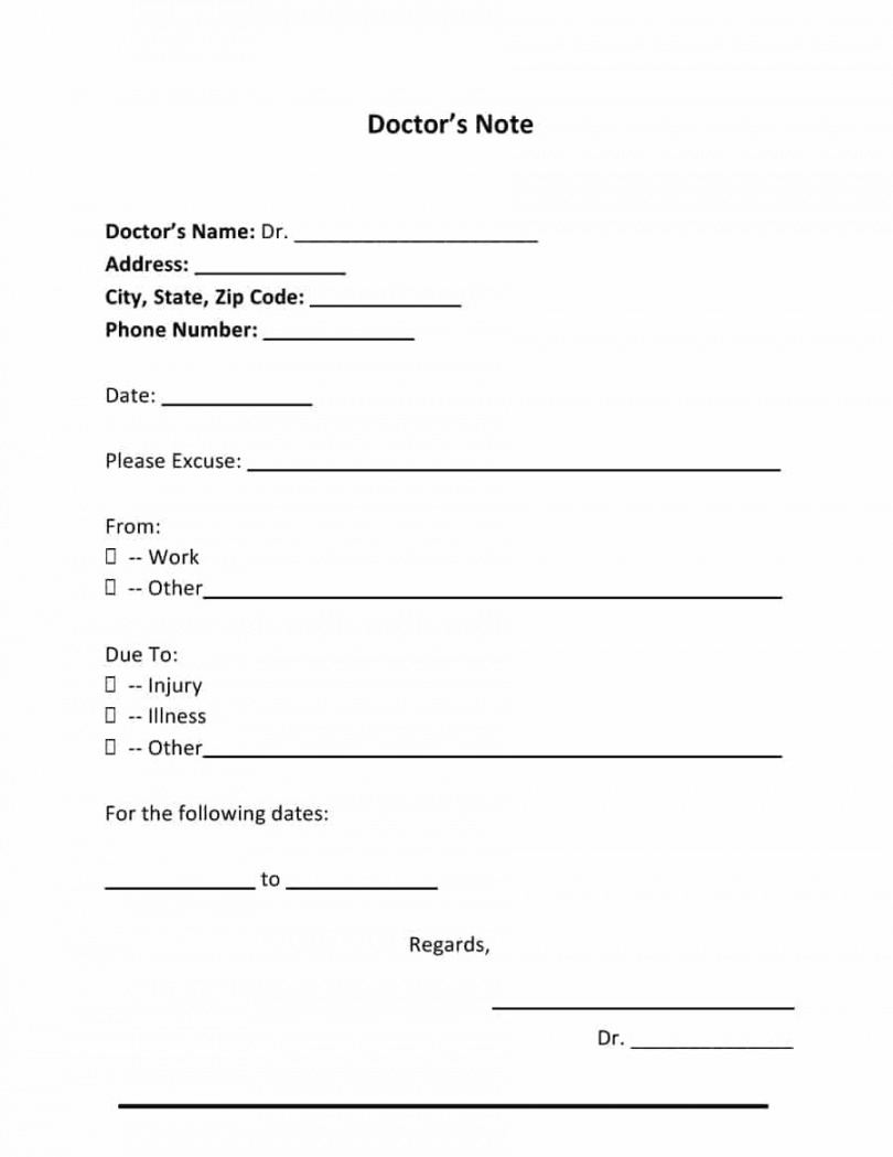 free 42 fake doctor's note templates for school  work blank doctors note template example