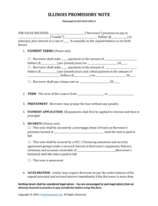 free download illinois promissory note form  pdf  rtf  word international promissory note template example