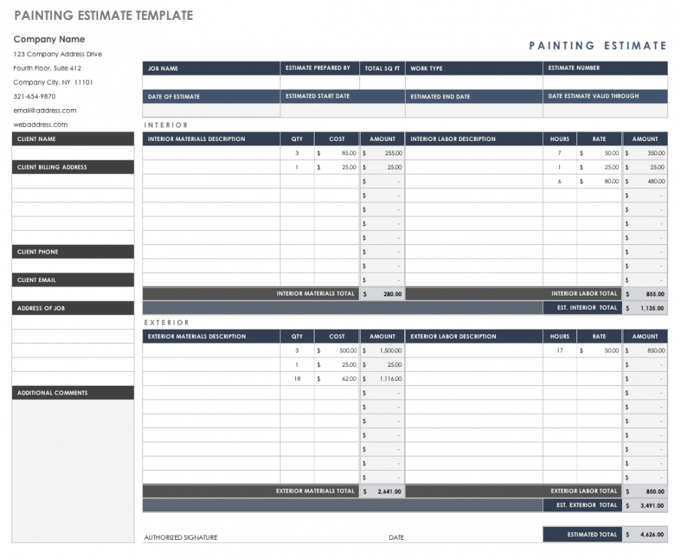 Free Estimate Templates Smartsheet Labor Estimate Template Word Idtcenter 1537