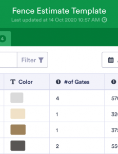 free fence estimate plantilla  jotform tables fence estimate template excel