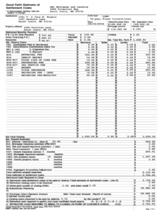 Good Faith Estimate Template