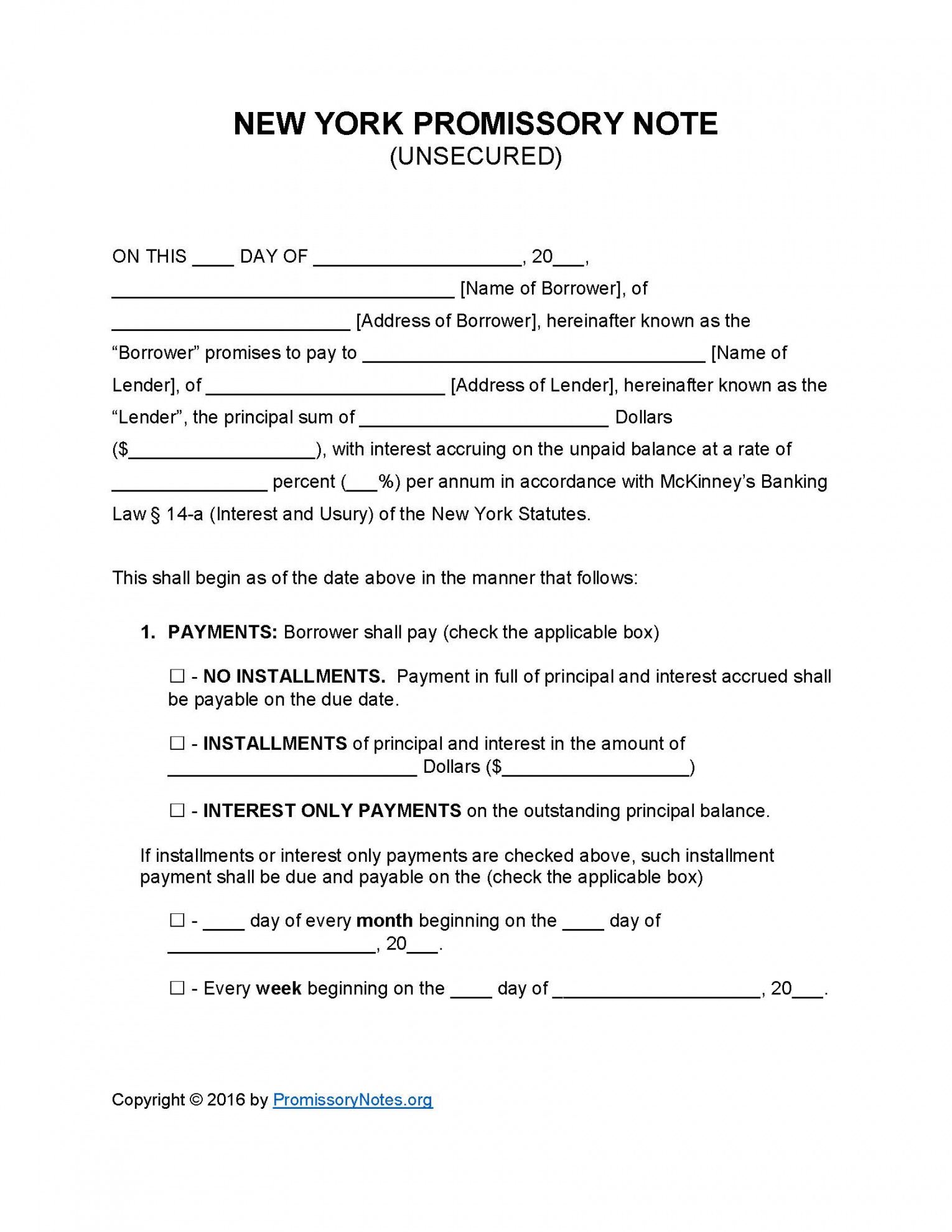 Release Of Promissory Note Template