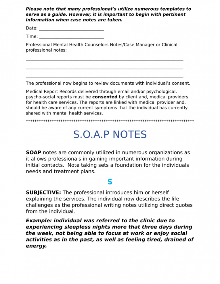 free pdf clinical note taking is very challenging for many mental health soap note template doc