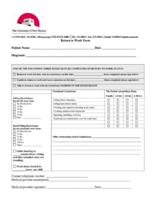 free printable return to work form pdf  fill out and sign printable pdf  template  signnow return to work note template doc