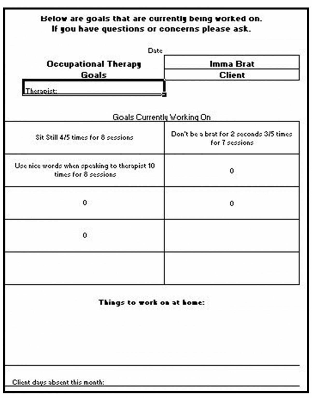 Session Notes Template