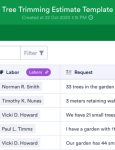 free tree trimming estimate template  jotform tables tree trimming estimate template pdf