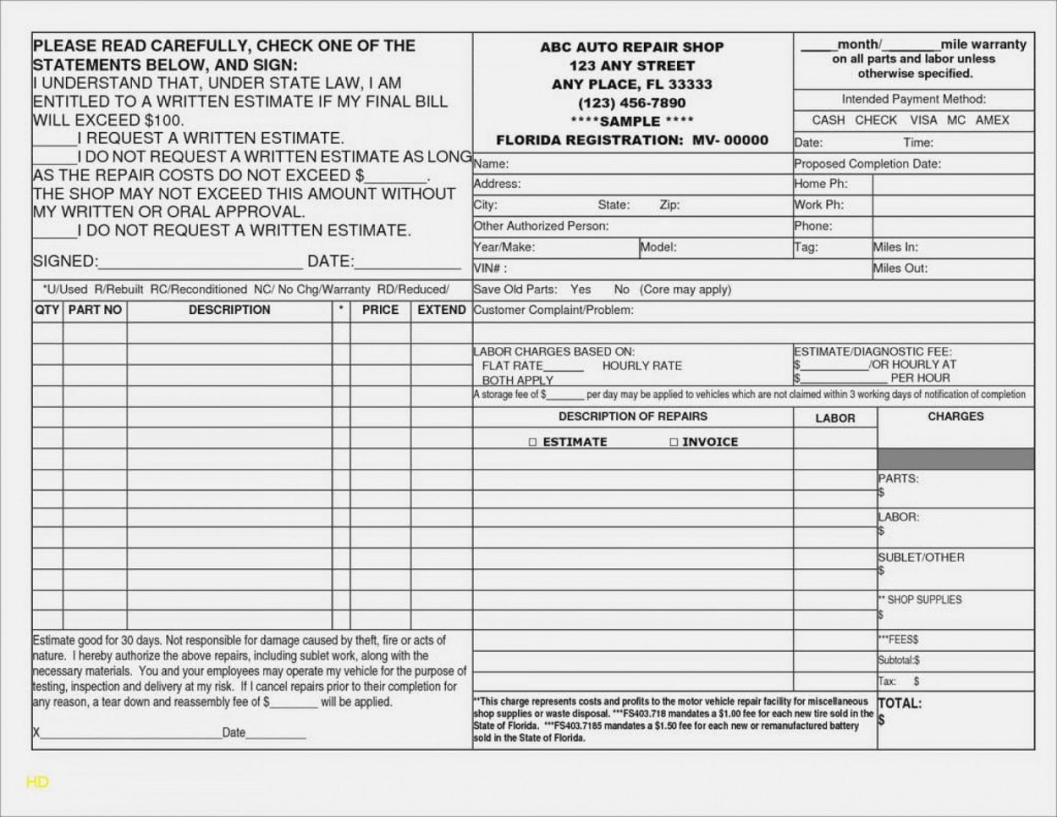 Free Water Damage Estimate Template ~ Addictionary Mold Remediation ...