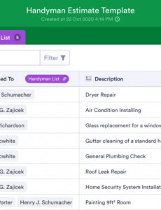 handyman estimate plantilla  jotform tables handyman estimate template sample