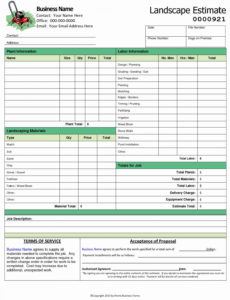 landscape maintenance proposal template awesome landscaping landscaping estimate template