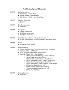 pin on garden scout committee meeting agenda template doc