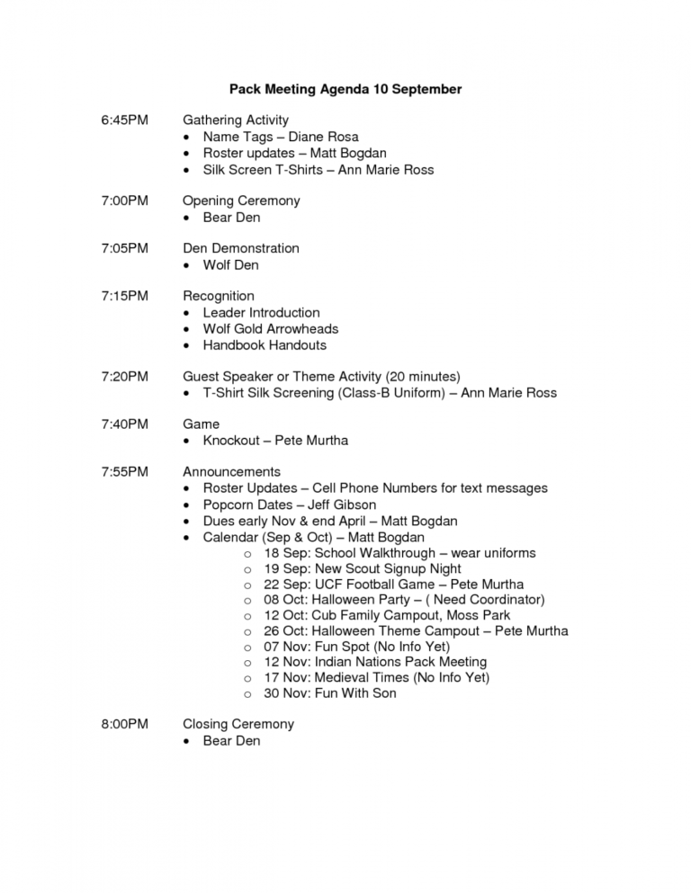 Pin On Garden Scout Committee Meeting Agenda Template Doc IDTcenter