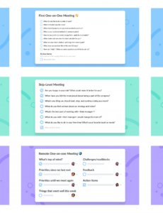 printable 10 oneonone meeting templates for engaged teams  by fun meeting agenda template excel