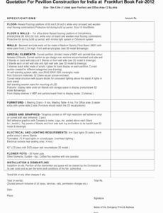 Printable Flooring Estimate Template