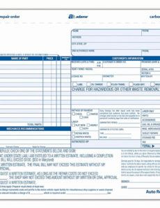 printable auto repair estimate form pdf unique adams auto repair order garage estimate template pdf