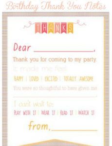 printable birthday thank you notes  birthday thank you kids thank you note template excel