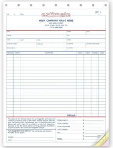 printable body shop estimate template ~ addictionary body shop estimate form template excel