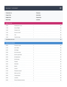 printable download your free film budget template for film  video video production cost estimate template sample