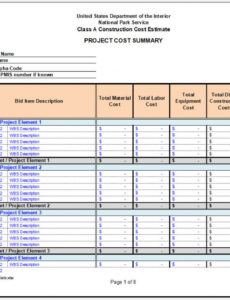 printable √ free printable construction cost estimate template siding estimate template doc