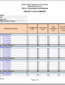 Printable √ Free Printable Construction Cost Estimate Template Siding