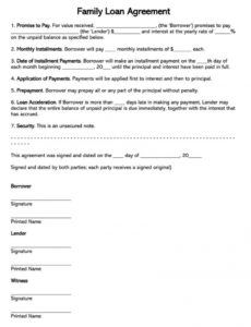 printable free family loan agreement forms and templates wordpdf family promissory note template