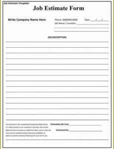 printable free job estimate template ~ addictionary labor estimate template