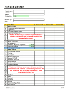 printable itemized bid sheet residential construction  fill out and sign printable  pdf template  signnow drywall estimate template pdf