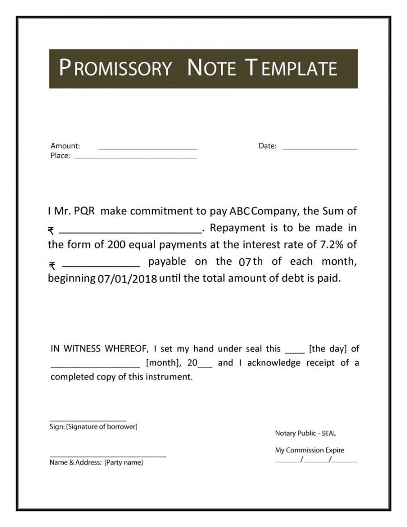 printable promissory note meaning format example types features short term promissory note template doc