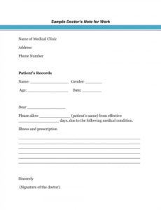 sample doctor note for school templates ~ addictionary doctors note for school template example