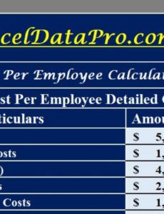 sample download training cost per employee calculator excel training cost estimate template