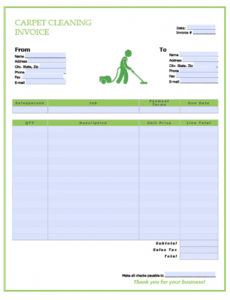 sample free carpet cleaning service invoice template  pdf  word carpet cleaning estimate template sample