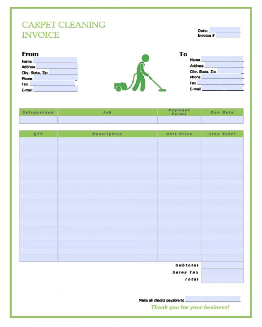 sample free carpet cleaning service invoice template  pdf  word carpet cleaning estimate template sample