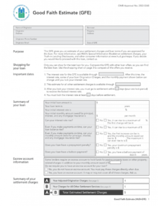 sample good faith estimate form  editable template to download good faith estimate template