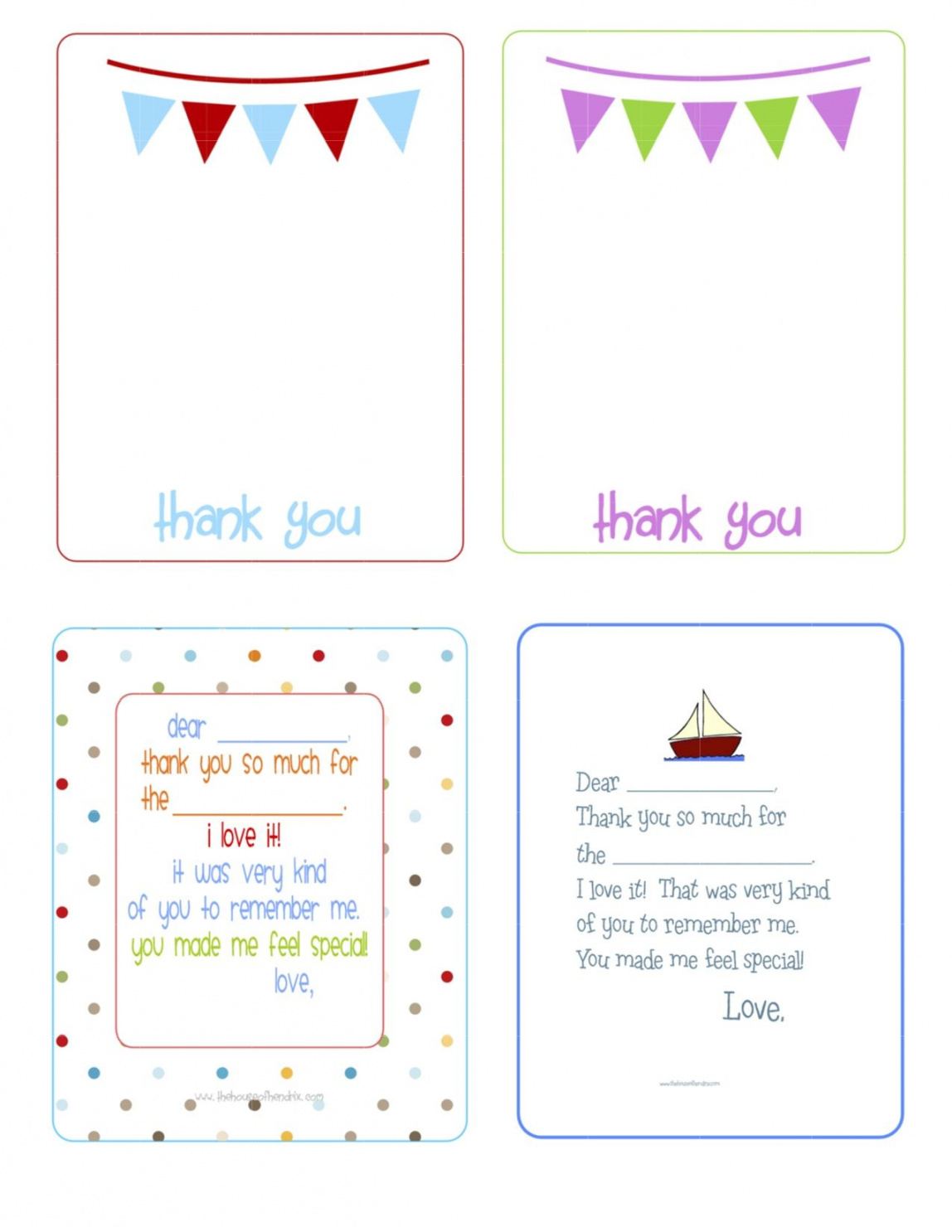 sample printable thank you cards  the house of hendrix  printable kids thank you note template doc