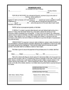 sample promissory note form arizona  fill out and sign printable pdf template   signnow arizona promissory note template example